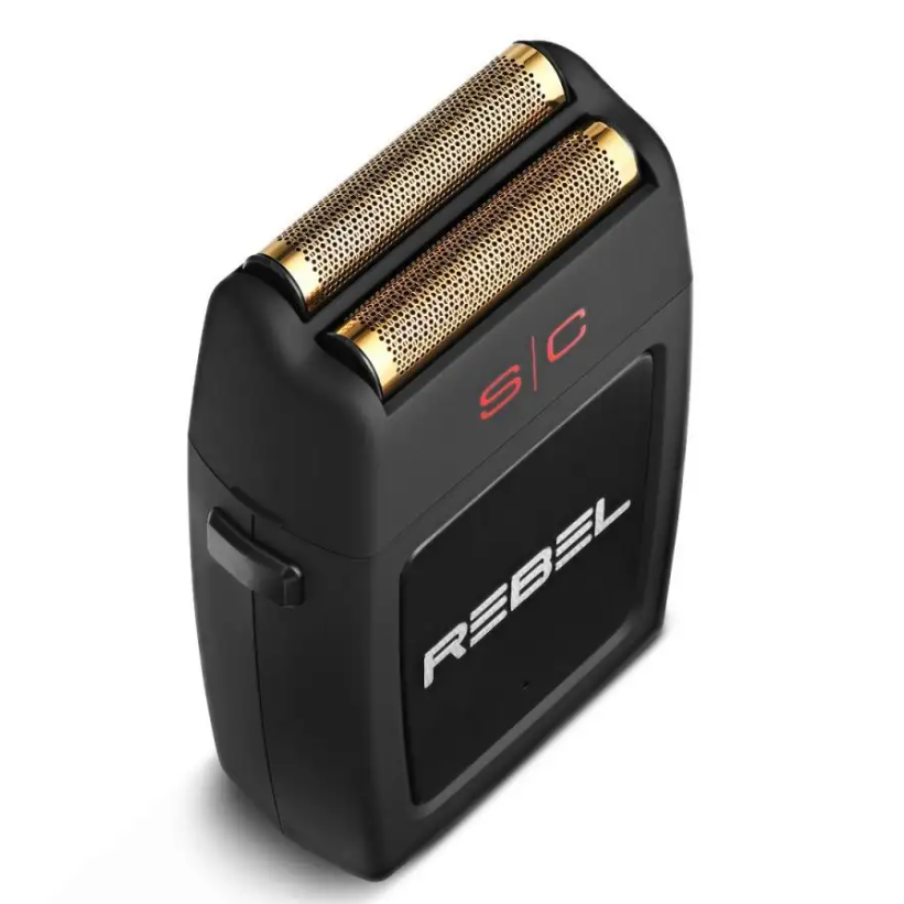 Stylecraft foil shaver with 11,000 RPM motor, gold titanium foil head, and stainless steel blades